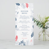 スタイリッシュなトロピカルフラワーの結婚式フレーム 招待状 (スタンド正面)