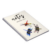 スタイリッシュなトンボの水彩画 クラシックスパイラルノート ノートブック (右側)