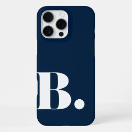 スタイリッシュなネイビーブルーのミニマリストイニシャルBの文字 iPhone 16 PRO MAXケース