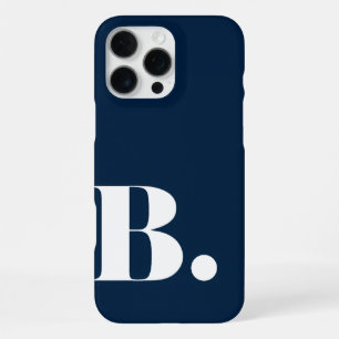 スタイリッシュなネイビーブルーのミニマリストイニシャルBの文字 iPhone 16 PRO MAXケース