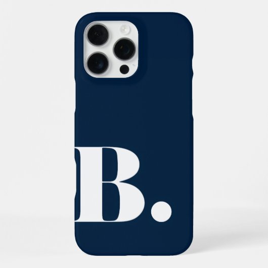 スタイリッシュなネイビーブルーのミニマリストイニシャルBの文字 iPhoneケース (裏面)