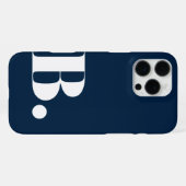 スタイリッシュなネイビーブルーのミニマリストイニシャルBの文字 iPhoneケース (裏面横)