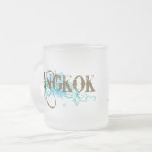 スタイリッシュなバンコクタイ フロストグラスマグカップ (正面左)