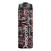 スタイリッシュなパーソナライズされたピンク色の名前（ブラック） タンブラー (正面)