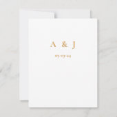 スタイリッシュなパープルとゴールドのカラーリリーのウェディング 出欠カード (裏面)