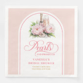 スタイリッシュなパールとプロセッコのカスタムウェディングナプキン (正面)