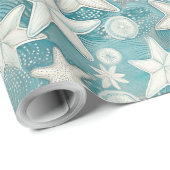 スタイリッシュなヒトデとサンドダラー柄#25 ID1009 ラッピングペーパー (ロールコーナー)