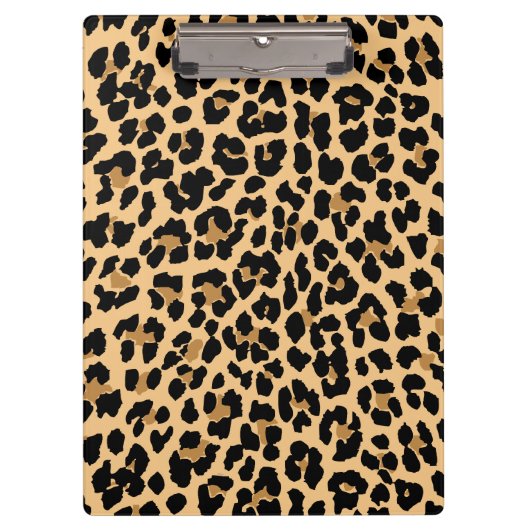 スタイリッシュなヒョウのプリントのクリップボード クリップボード (正面)