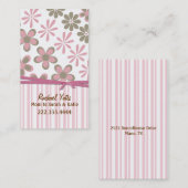 スタイリッシュなピンクおよびブラウンのカスタムなお母さんカード コーリングカード (正面/裏面)