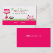 スタイリッシュなピンクおよび緑のベーカリーの名刺 名刺 (正面/裏面)