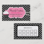 スタイリッシュなピンクおよび黒いベーカリーの名刺 ロイヤリティカード (正面/裏面)