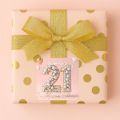 スタイリッシュなピンクとゴールドのパール21歳の誕生日 スクエアシール