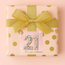 スタイリッシュなピンクとゴールドのパール21歳の誕生日