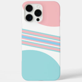スタイリッシュなピンクとブルーの抽象幾何学ストライプ iPhone 16 PRO MAXケース