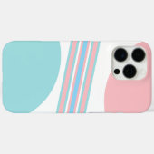 スタイリッシュなピンクとブルーの抽象幾何学ストライプ Case-Mate iPhoneケース (裏面 (横))