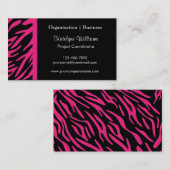 スタイリッシュなピンクのシマウマのストライプな名刺 名刺 (正面/裏面)