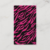 スタイリッシュなピンクのシマウマのストライプな名刺 名刺 (裏面)
