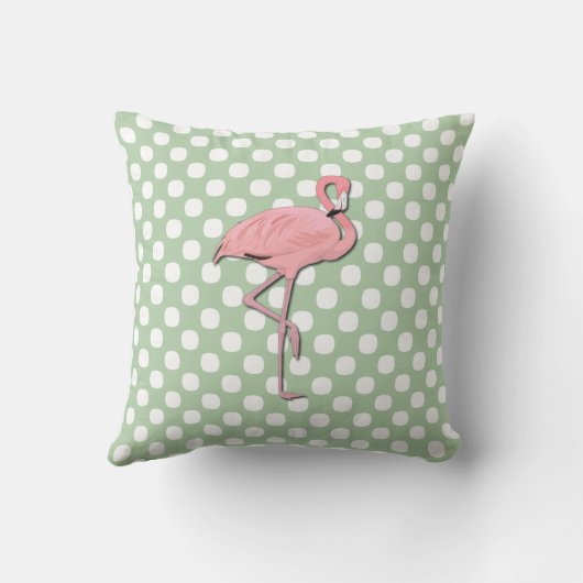 スタイリッシュなピンクのフラミンゴの枕 クッション (裏面)