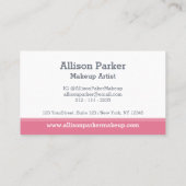 スタイリッシュなピンクの唇きらめくメイクアップアーティスト 名刺 (裏面)