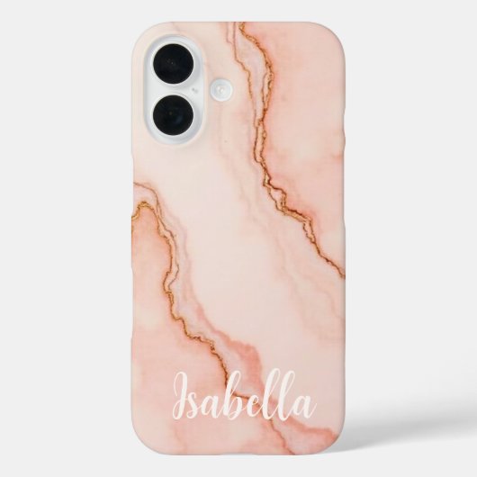 スタイリッシュなピンクの大理石 モダン Case-Mate iPhoneケース (裏面)
