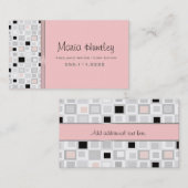 スタイリッシュなピンクの白および黒の名刺 名刺 (正面/裏面)