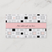 スタイリッシュなピンクの白および黒の名刺 名刺 (裏面)