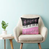 スタイリッシュなピンクの白黒のピアノ鍵およびノート クッション (椅子)