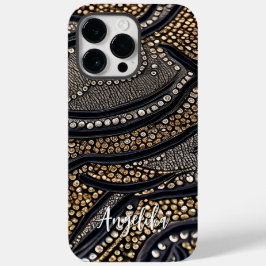 スタイリッシュなフェイクレザーの抽象的ミニマリスト 名前入り Case-Mate iPhone 14 PRO MAXケース