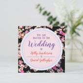 スタイリッシュなフラワーデザインの結婚式 招待状 (スタンド正面)
