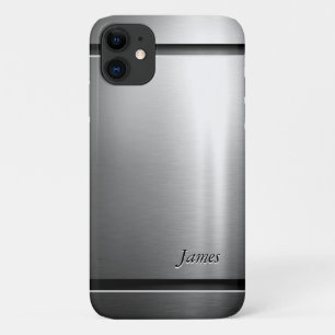 スタイリッシュなブラシの金属のステンレス鋼の一見 iPhone 11 ケース