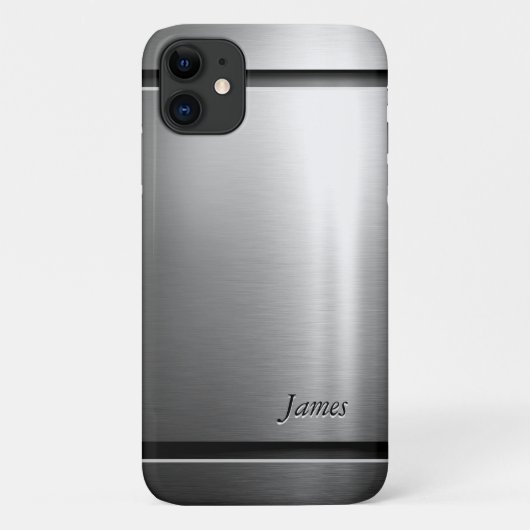 スタイリッシュなブラシの金属のステンレス鋼の一見 Case-Mate iPhoneケース (裏面)