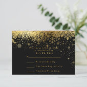 スタイリッシュなブラックとゴールドの雪の結晶 - RSVP (スタンド正面)