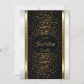 スタイリッシュなブラック、ホワイト、ゴールドの招待状 招待状 (正面)