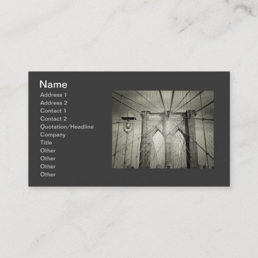 スタイリッシュなブルックリン橋 名刺 (正面)