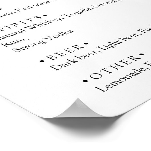 スタイリッシュなブルーの蝶のウェディングドリンクメニューバー ポスター (角)