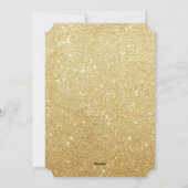 スタイリッシュなブロックフォントのゴールドグリッターが楽しいモダンホリデー シーズンカード (裏面)