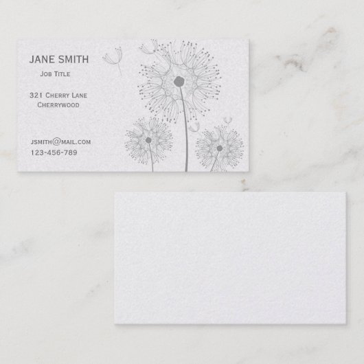 スタイリッシュなプラチナモダンな花のカスタマイズ可能 名刺 (正面/裏面)