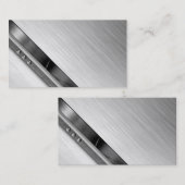 スタイリッシュなプロフェッショナルによってブラシをかけられる金属の名刺 名刺 (正面/裏面)