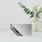 スタイリッシュなプロフェッショナルによってブラシをかけられる金属の名刺 名刺 (スタンド正面)