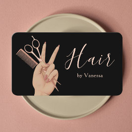 スタイリッシュなヘアスタイリスト 美容師 おしゃれなヘアサロン 名刺
