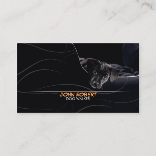 スタイリッシュなペットの世話のドッグウォーカーの歩くの名刺 名刺 (正面)