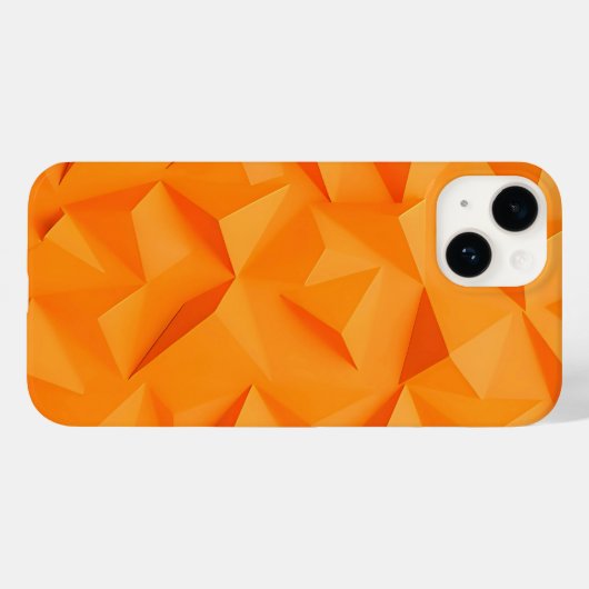 スタイリッシュなマットオレンジ幾何学柄iPhoneケース Case-Mate iPhoneケース (裏面 (横))