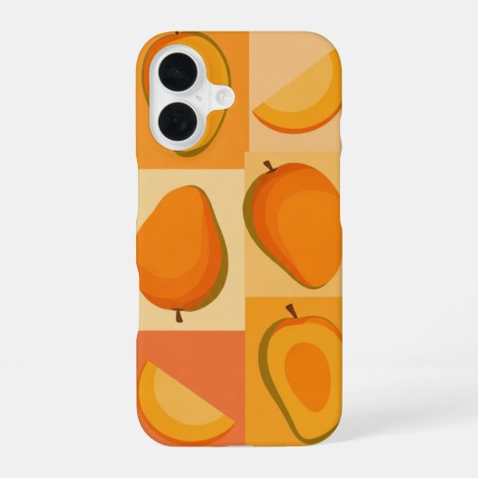 スタイリッシュなマンゴーのヴィンテージパターン iPhone 16ケース (裏面)
