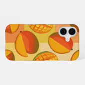 スタイリッシュなマンゴーを使ったヴィンテージ柄 iPhone 16ケース (裏面横)