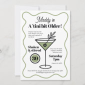 スタイリッシュなマーティニの招待状 あらゆる年齢の誕生日 招待状 (正面)