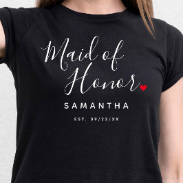 スタイリッシュなメイド・オブ・オナー ウェディング Tシャツ