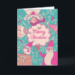 スタイリッシュなメリークリスマスカード シーズンカード<br><div class="desc">明るい色のスタイリッシュなメリークリスマスカード。 ガラスのかわいいサンタクロース、おもしろいなくま、漫画の幼稚な休日の甘い雪だるま、美しい天使および素晴らしいフクロウは©および® Bigstock®を-複製権所有梳きます。</div>