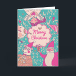 スタイリッシュなメリークリスマスカード シーズンカード<br><div class="desc">明るい色のスタイリッシュなメリークリスマスカード。 ガラスのかわいいサンタクロース、おもしろいなくま、漫画の幼稚な休日の甘い雪だるま、美しい天使および素晴らしいフクロウは©および® Bigstock®を-複製権所有梳きます。</div>