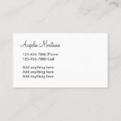 スタイリッシュなメーキャップアーティストのプロモーション 名刺 (裏面)