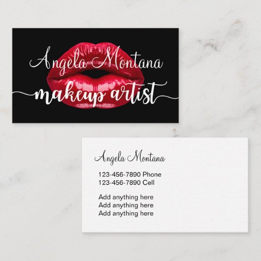 スタイリッシュなメーキャップアーティストのプロモーション 名刺 (正面/裏面)